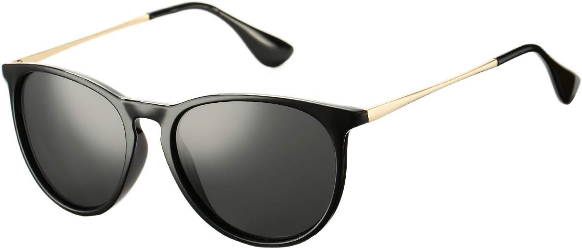 DeBuff Classic Polarized Sunglasses for Women Vintage Round Sun Glasses 100% UV400 Protection