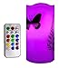 Kelake Flameless LED Candles with 18-Key Remote Timer 5 inch Tealight Butterfly and Plant Decor Wax Electric Candle Lights 12 Color Changing for Home/Indoor/Outdoor Party Holiday Halloween Christmas
