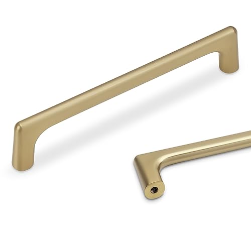 POVEFONK 10 Pack 5 Inch(128mm) Champagne Bronze Kitchen Cabinet Handles Cabinet Pulls Gold Drawer Pulls Cabinet Hardware Kitchen Handles Dresser Handles