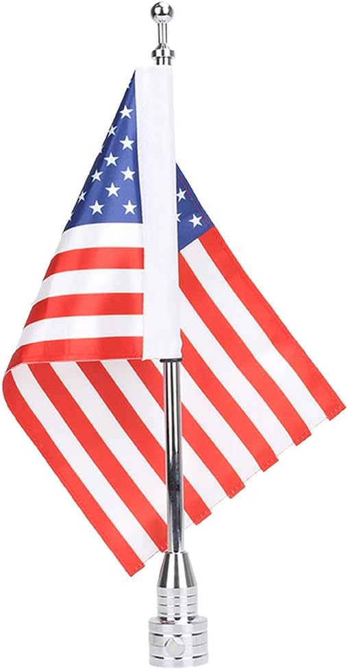 Emost Motorrad Fahnenmast-Halterung + 6 x 9 amerikanische Flagge USA