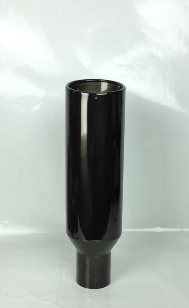 2.5" Inlet 5" Outlet 18" Long Rolled Angle Midnight Black Chrome Diesel Performance Exhaust Tip