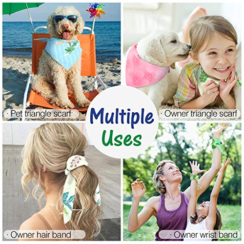 Pawaboo Dog Bandana 5 Pack, Reversible Washable Cooling Summer Style Soft Pet Scarfs Kerchief, Breathable Adjustable… - Afbeelding 7