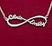 UMAGICBOX Infinity Pendant Necklace, Custom Made with Two Names for Couples, 925 Sterling Silver, 16-18 inches, Female