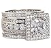 Ginger Lyne Collection Beverly 3 Ring Bridal Engagement Wedding Ring Band Set