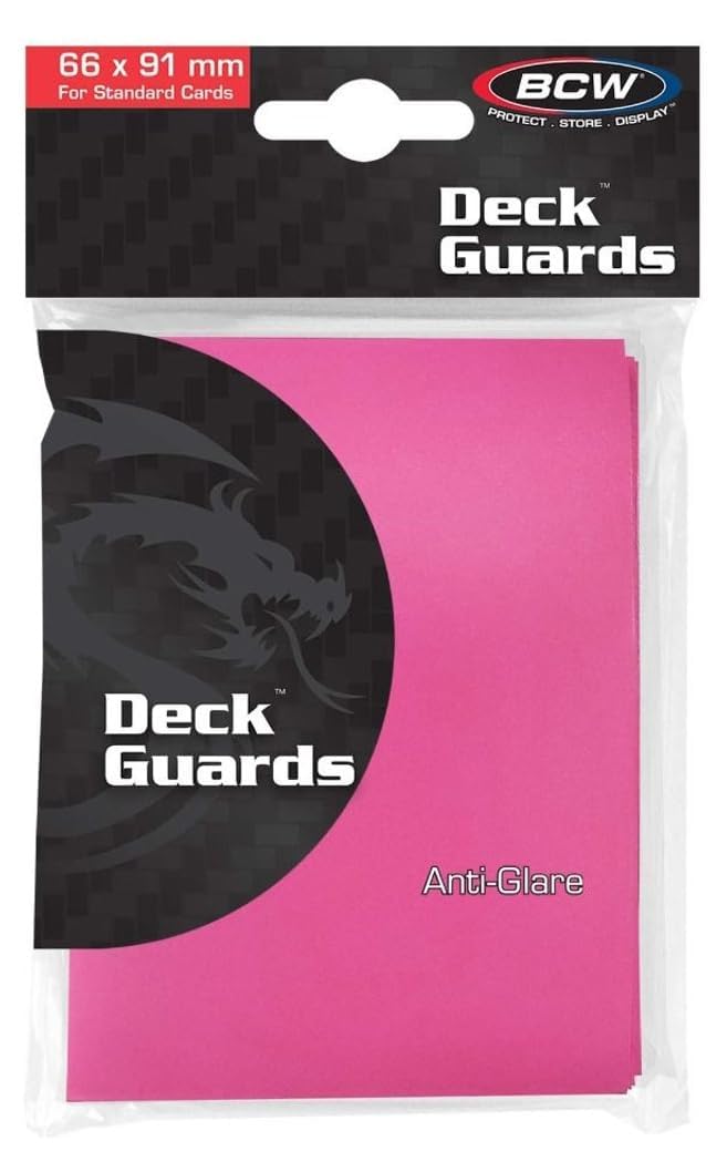 BCW 100 Premium Pink Double Matte Deck Guard Sleeve Protectors for Gaming Cards like Magic The Gathering MTG, Pokemon, YU-GI-OH!, & More.