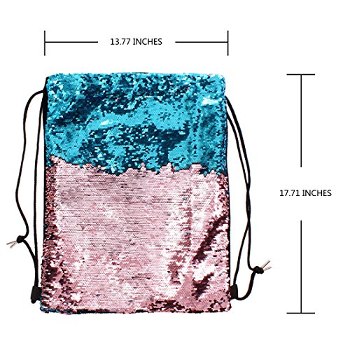 4 Mermaid+Reversible+Sequin+Drawstring+Backpack
