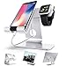 ZVE Universal 2 in 1 Aluminium Desktop Charging Stand for iWatch, Smartphone and Tablets Up to 12.9-Inch - Silver Stand with 38mm case