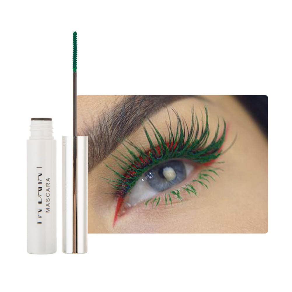 Allbestaye 4D Fiber Mascara - Colorful, Waterproof, Fine Brush, Long-lasting, Thick & Long Eyelashes (#07 Dark Green)