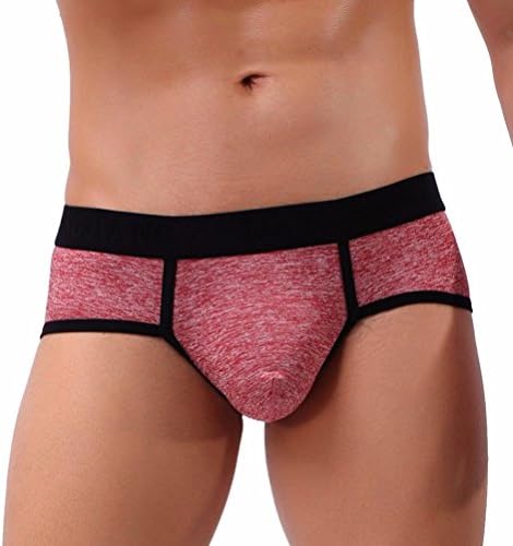 Sopety Sexy Men's Boxer Soft Briefs Underpants Knickers Shorts Sexy Underwear (Red, L)