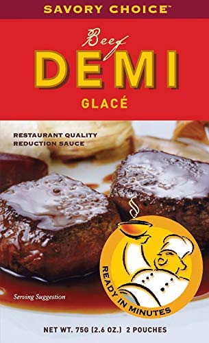 SAVORY CHOICE BEEF DEMI-GLACE CONCENTRATE, 1 BOX OF 2 PACKETS (37.5G) – GLUTEN-FREE, DEMI GLACE CONCENTRATE
