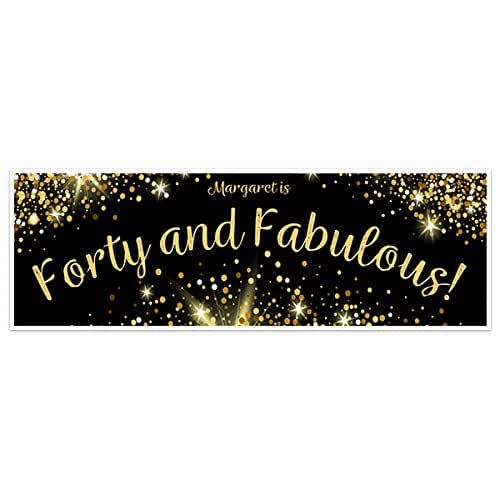 Amazon Com Black And Gold Forty And Fabulous Birthday Banner