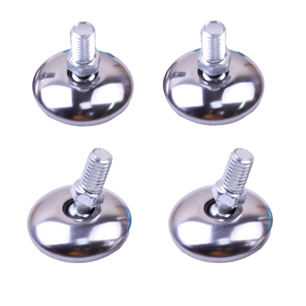 Mushroom Shape Castors Gliders, Adjustable Threaded Feet/Lags for Furniture Couches Table Bed Chairs Cabinet, Silver, Pack of 4, 48mmx20mmx10mm