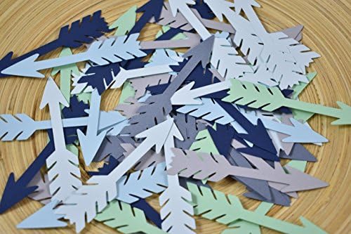 60 Arrow Confetti - 3.5" Inch CUSTOMIZABLE (Navy Gray Mint)