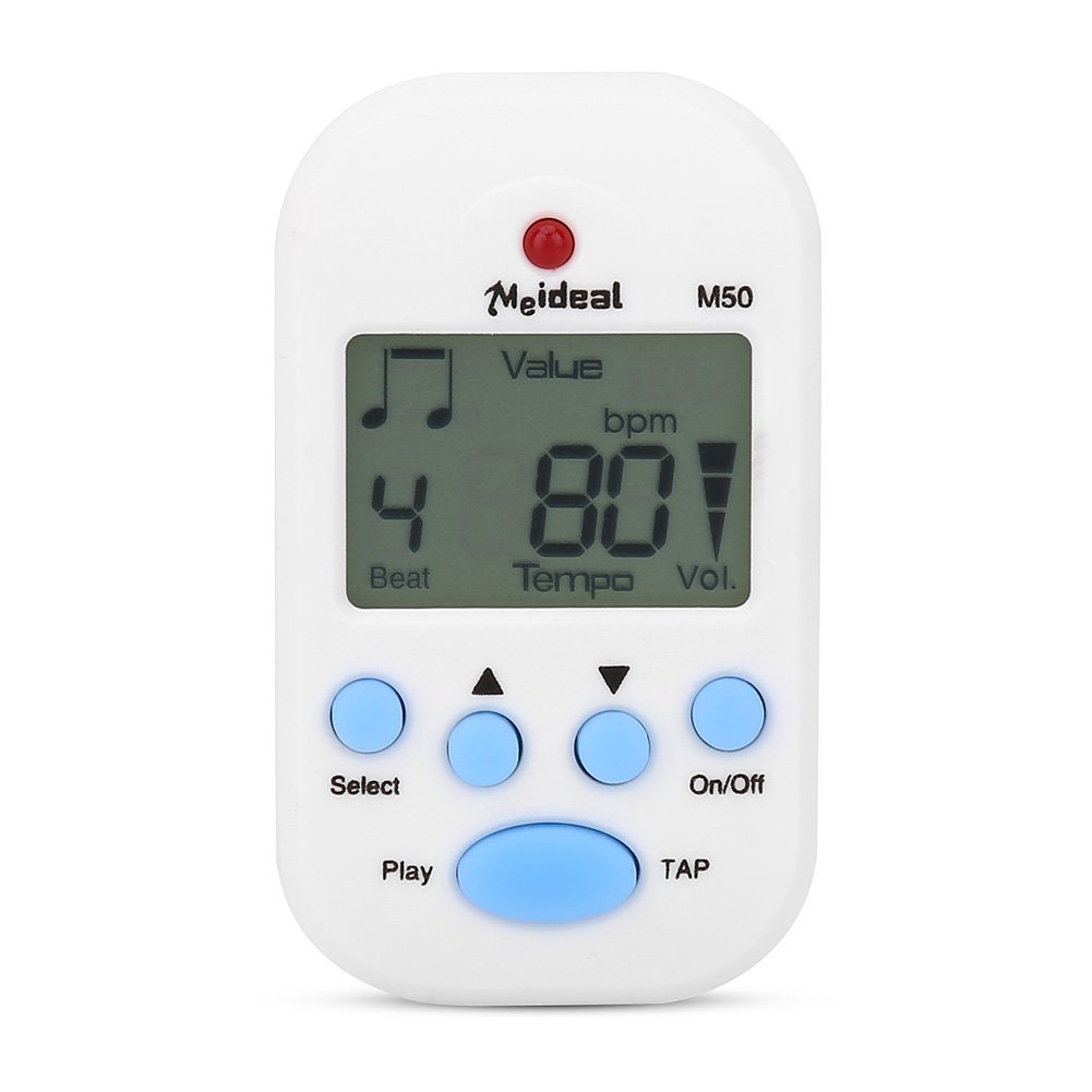 Metronome Mini Multifunctional Digital Metronome Beat Metronome for Piano, Violin, Guitar(White)