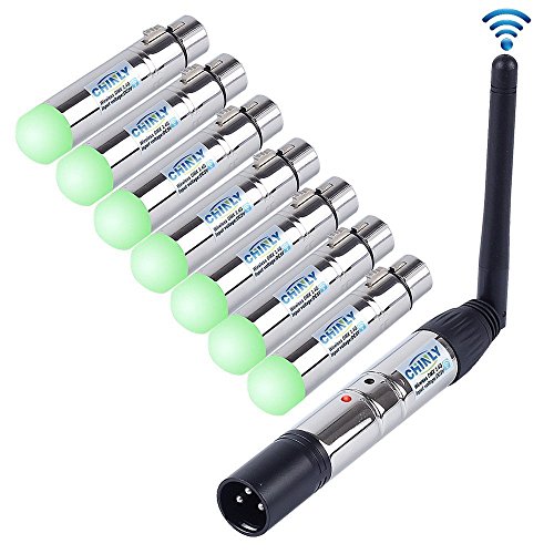 DMX Wireless, CHINLY 8pcs 2.4G DMX 512 1 Male Transmitter & 7 Female Receivers Short version for Stage PAR Party Light - Thumbnail 7