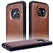 SHANSHUI Case Compatible with Samsung Galaxy S7edge, Detachable RFID Protecting Card Wallet(Brown-S7 Edge)