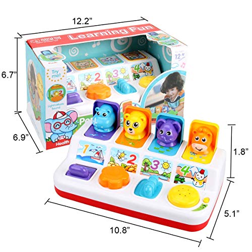 FS Interactive Pop Up Animals Toy,Activity Toy with Light,Music,Animal Sound,Game for Ages 12 Months and up Toddlers.