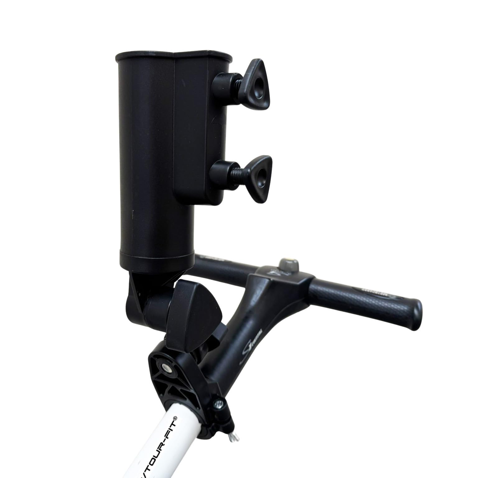 Tour Fit Golf Trolley Umbrella Holder for Powakaddy, Hillbilly, Motocaddy & Universal | Adjustable with Round & Oval Frame Inserts