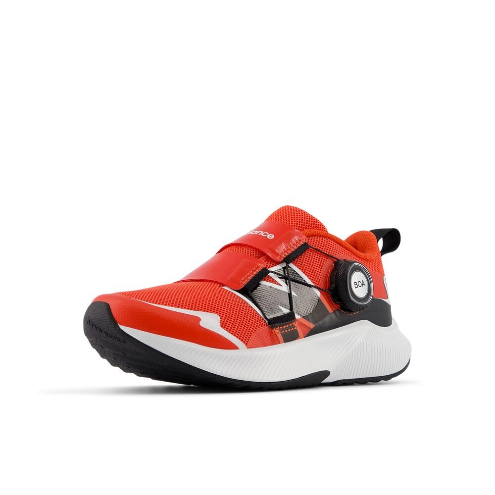 New Balance Kid's DynaSoft Reveal V4 BOA Running Shoe, Neo Flame/Black, 10.5 W Little Kid Image