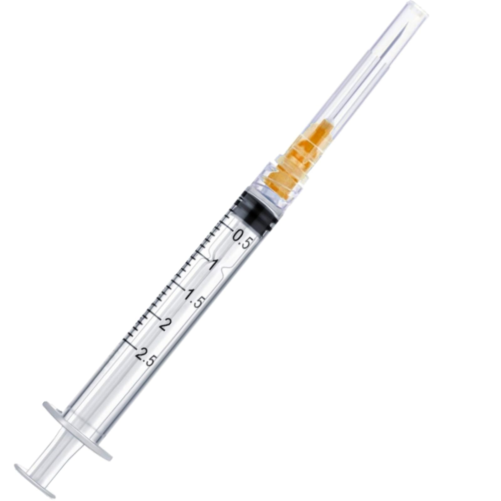 Photo 1 of 100 Pack Disposable 2.5ml/cc Lab Syringes with 25Ga 1 Inch Needle Luer Lock, Individually Sealed Packed