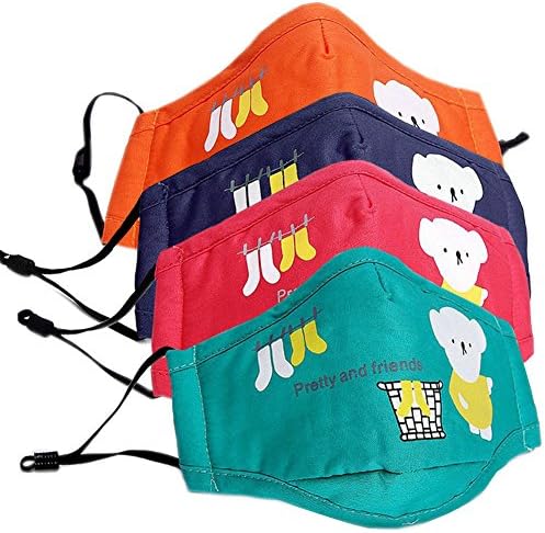 Ayygift 4 Pcs PM2.5 Kids Face Mouth Mask Cute Bear Toddlers Gauze Mask