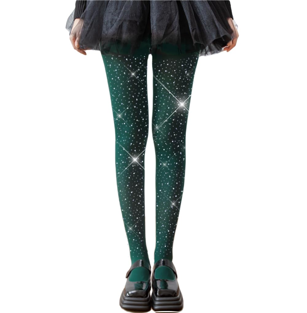 LUCKELF Girls Glitter Tights, Soft Opaque Tights