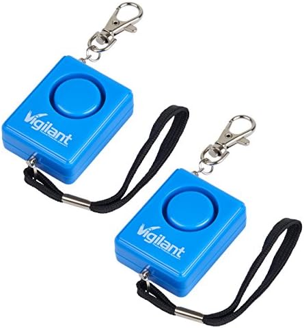 135dB Personal Alarm for Panic/Rape/Emergency Self Defense by Vigilant with Backpack/Keychain Key Ring Chain Clip and Help Cord Rip Cord Emergency Activation (PPS-42)