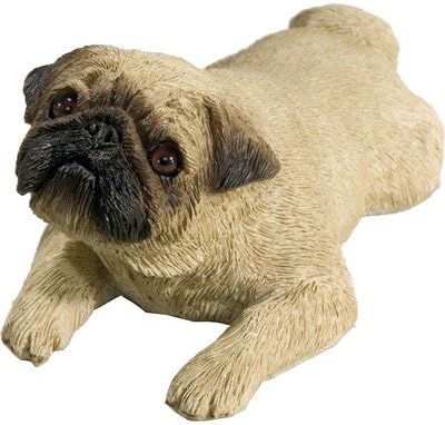 Sandicast Mid Size Pug Dog Figurine - Fawn
