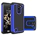 LG K8 Case, LG Escape 3 Case, LG Phoenix 2 Case, NOKEA [Shock Absorption] Hybrid Armor Defender Protective Case Cover for LG Escape 3 / LG Phoenix 2 / LG K8 (Blue)