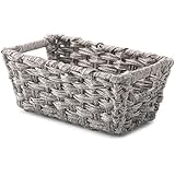 Whitmor Split Rattique Small Shelf Tote-Gray Wash