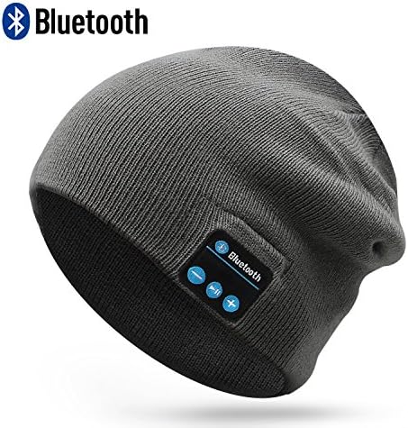 RQN Bluetooth Hat Music Soft Hat Warm Beanie with Stereo Headphone Speaker Wireless Christmas Birthday Gift (Dark Gray)…