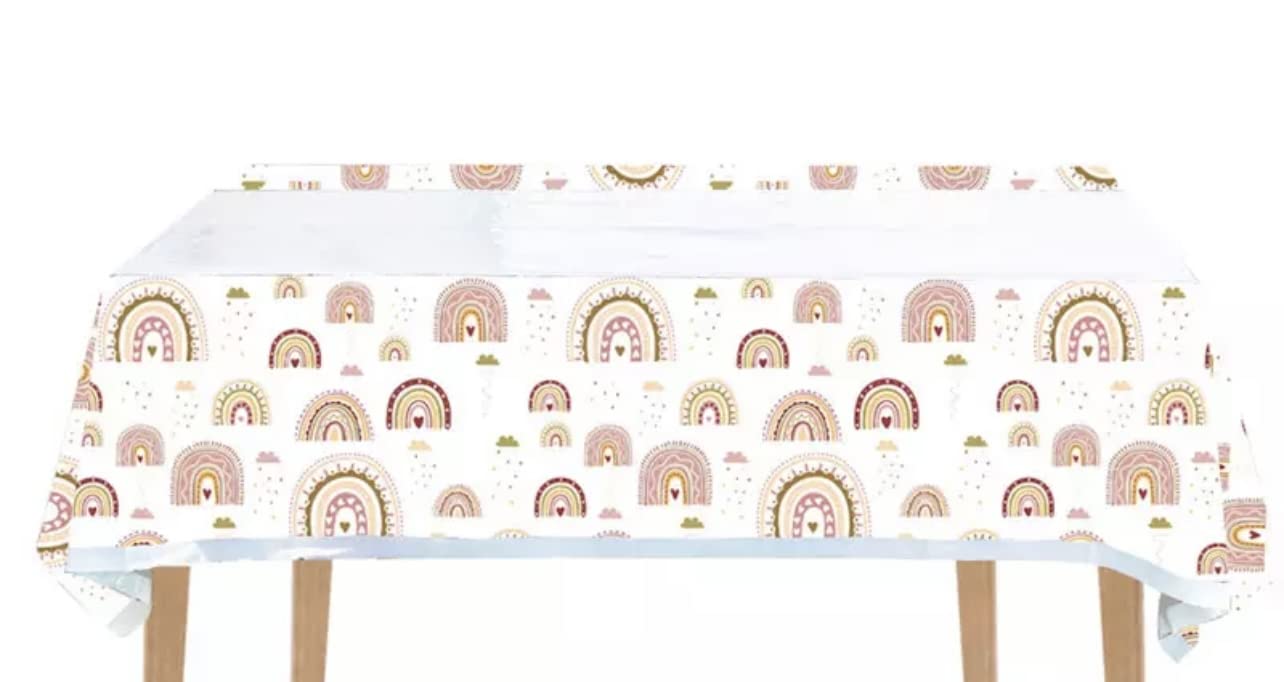 Love Balloons Bedfordshire Boho Rainbow party Plastic Disposable tablecloth 108x180cm