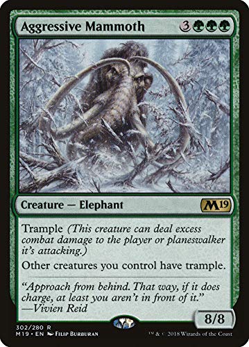 Magic: The Gathering - Aggressive Mammoth - Planeswalker Deck Exclusive - Core Set 2019