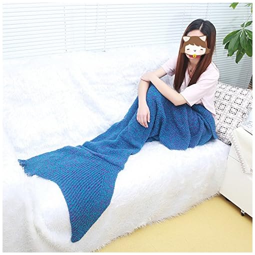 Tail-Mermaid-Coperta-uncinetto-Maglieria-morbido-Sacco-a-pelo-Soggiorno-mano-Quilt-Tutte-le-stagioni-divano-Snuggle-Tappeto-Migliore-Moda-Compleanno-Natale-Regalo