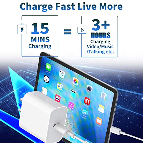 [Apple MFi Certified] iPad Pro Fast Charger, Linocell 2 Pack 20W PD USB