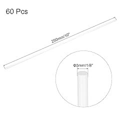 MECCANIXITY 60pcs Acrylic Round Rods 1/8" x