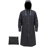 AIMLYXEE Men's Reusable EVA Raincoat Long Waterproof Trench Coat | lightweight Packable Windproof Rain Jacket for Hiking, Fishing, Dog Walking, Cycling,commute