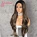 Sapphirewigs Black Ombre Brown Heat Resistant Hair Natural Wave Type Hand Tied Perruque Synthetic Lace Front Wig For Wedding Party