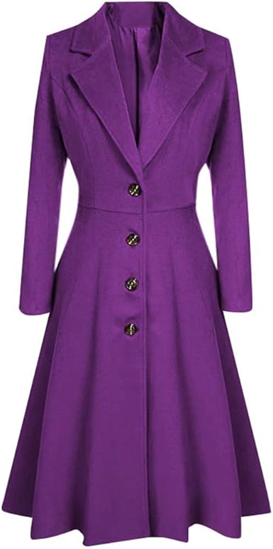manteau long violet femme