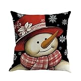 Goddessvan Christmas Snowman Printing Square Sofa Bed Home Decor Pillow Cover Cushion Cover 45cm45cm (45cm45cm, G)