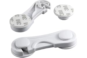 Kit 8 Travas de Segurança Infantil para Porta, Gaveta e Armário | Trava Multiuso para Bebê e Criança com Adesivo Dupla Face Sem Furos | Proteção para Móveis, Eletrodomésticos e Guarda-Roupa Branco (8)
