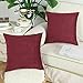 CaliTime Throw Pillow Covers Decorative 18 X 18 Inches Pack of 2 Cozy Chenille Cushion Cases for Couch Sofa Bed Living Room Home Burgundy