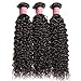 Jolia Hair Virgin Brazilian Curly Hair Weave 3 Bundles, 7A Unprocessed Brazilian Virgin Human Hair Weave Extensions , Natural Black Hair Color, Can be Dyed and Bleached