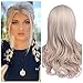 Quantum Love Wigs Mix Ash Blonde Middle Part Long Wavy Wig Heat Resistant Synthetic Daily Party Wig for Women
