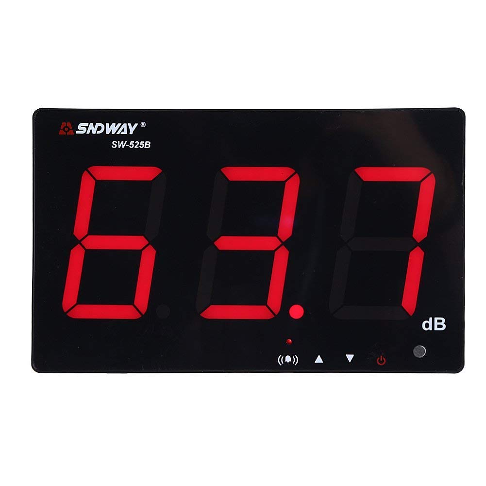 Sound Level Meter, 30~130db 9.6" LCD Display Wall Hanging Decibel Noise Measuring Tester with Data Logger & Alarm (SW-525B)