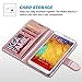 Galaxy Note 3 Case, Note 3 Case, ULAK Premium PU Leather Wallet Case Stand Cover for Samsung Galaxy Note 3 N9000 w/Media Stand Feature,Credit Card ID Holders and Strap-Luxury Rose Gold