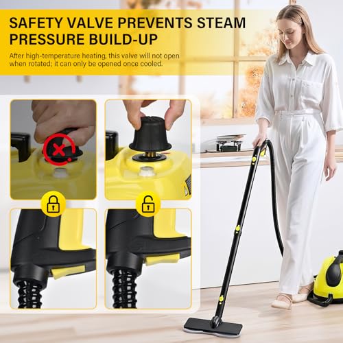 Steam Cleaner, Home Steam Cleaner 2 L 2000W Steam Pressure 5 Bar with 23 Vaporetto Accessories for Sanitizing Floor, Sofas, Furniture, Car