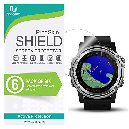 (6-Pack) RinoGear for Garmin Descent MK1 Screen Protector Case Friendly Screen Protector for Garmin Descent MK1 Accessory Full Coverage Clear Film