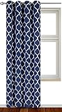 Utopia Bedding Printed Blackout Room Darkening Color Block Grommet Curtain Panel 52 Inches wide by 84 Inches Long - Decorative Curtains - by (Printed Navy)