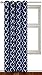 Utopia Bedding Printed Blackout Room Darkening Color Block Grommet Curtain Panel 52 Inches wide by 84 Inches Long - Decorative Curtains - by (Printed Navy)